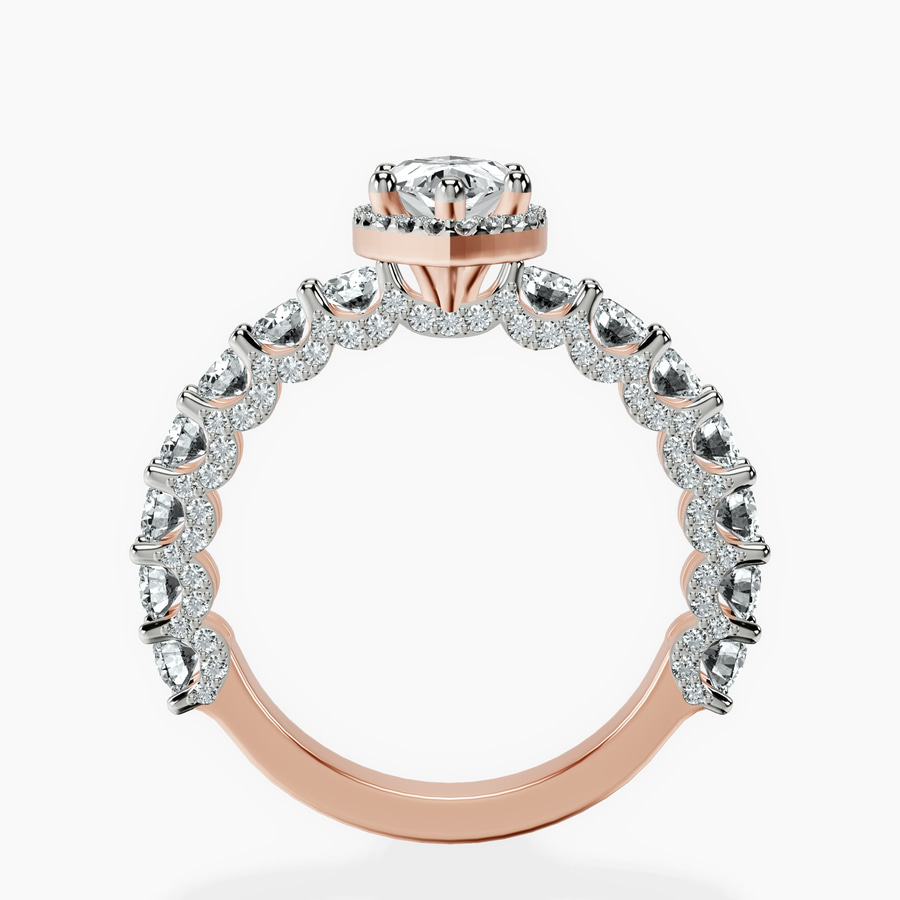10kt Rose Gold Enchanté Side Stones Halo Lab Diamond Ring side right image one