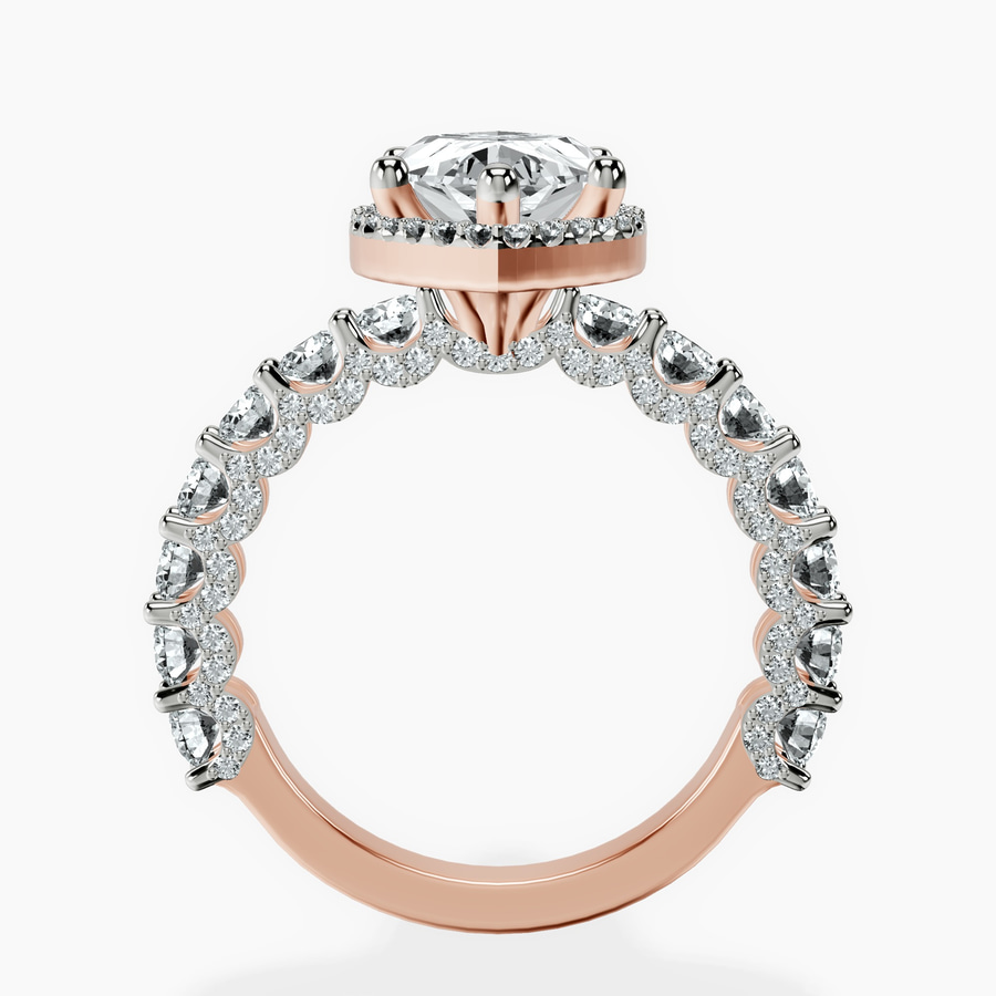 18kt Rose Gold Enchanté Side Stones Halo Lab Diamond Ring side right image one