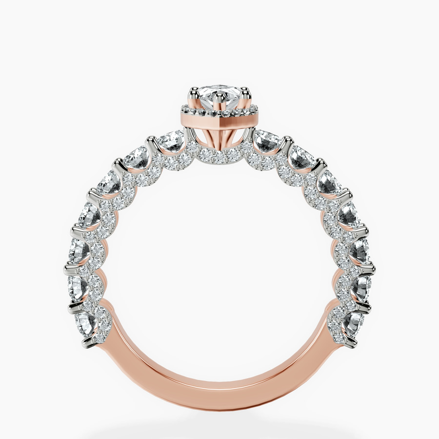 18kt Rose Gold Enchanté Side Stones Halo Lab Diamond Ring side right image one