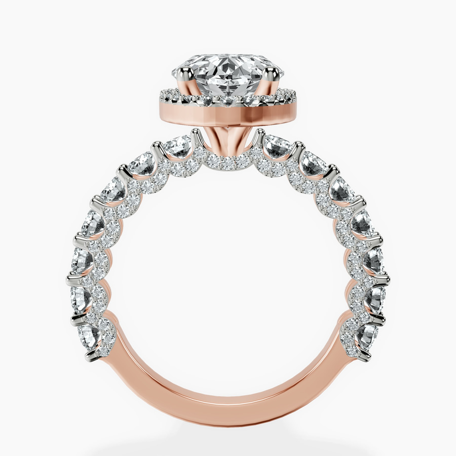10kt Rose Gold Enchanté Side Stones Halo Lab Diamond Ring side right image one