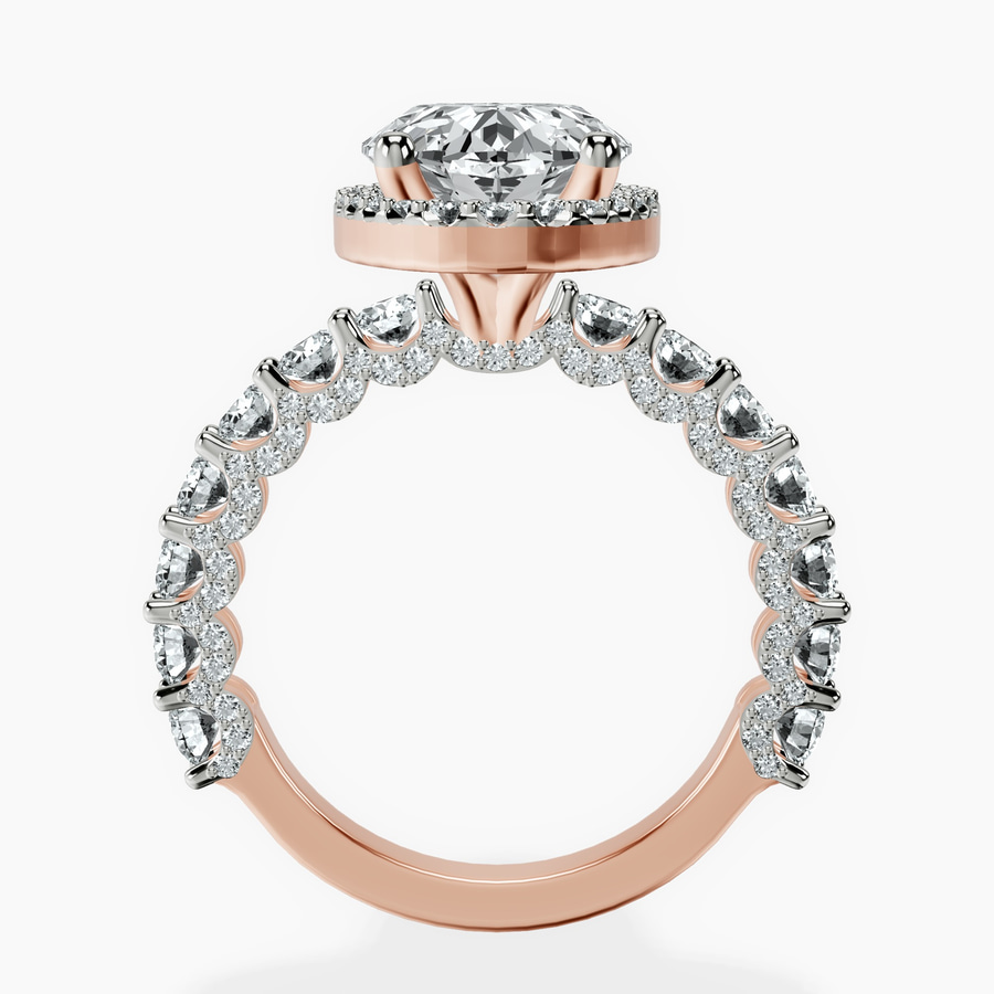 14kt Rose Gold Enchanté Side Stones Halo Lab Diamond Ring side right image one