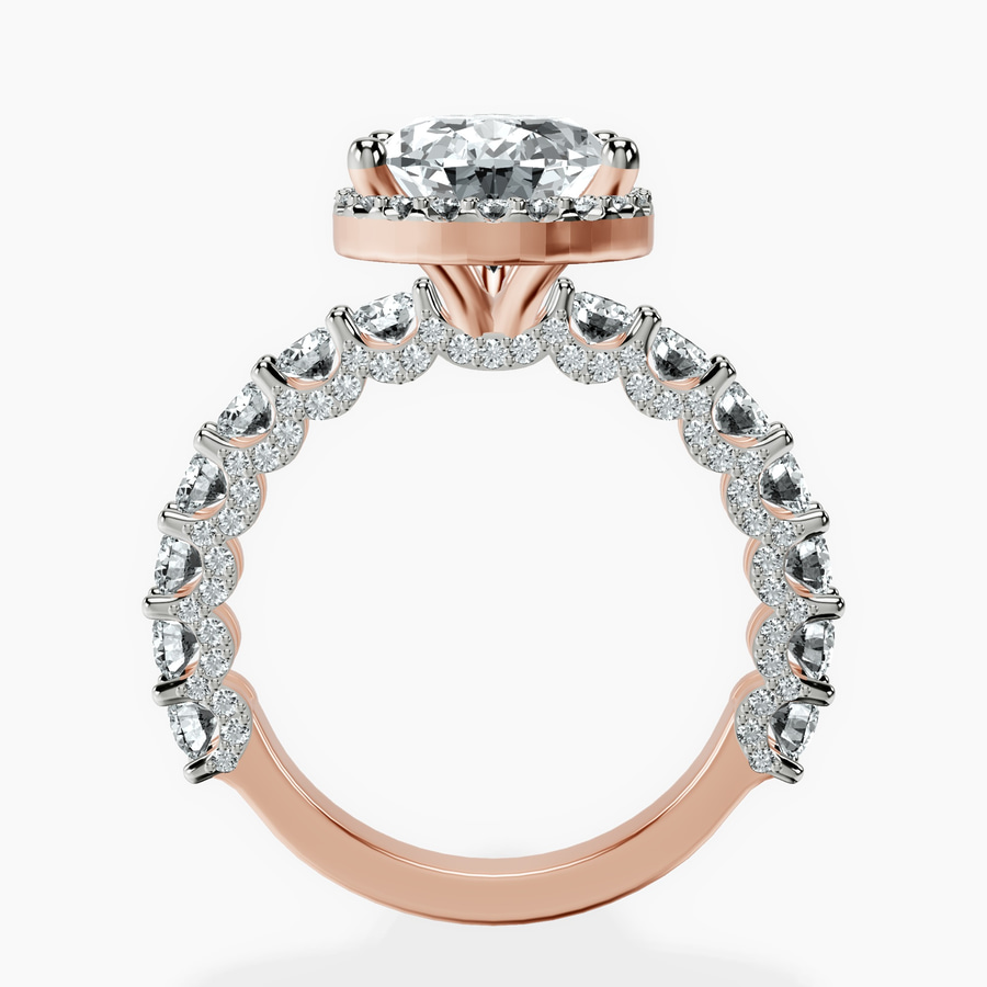 18kt Rose Gold Enchanté Side Stones Halo Lab Diamond Ring side right image one