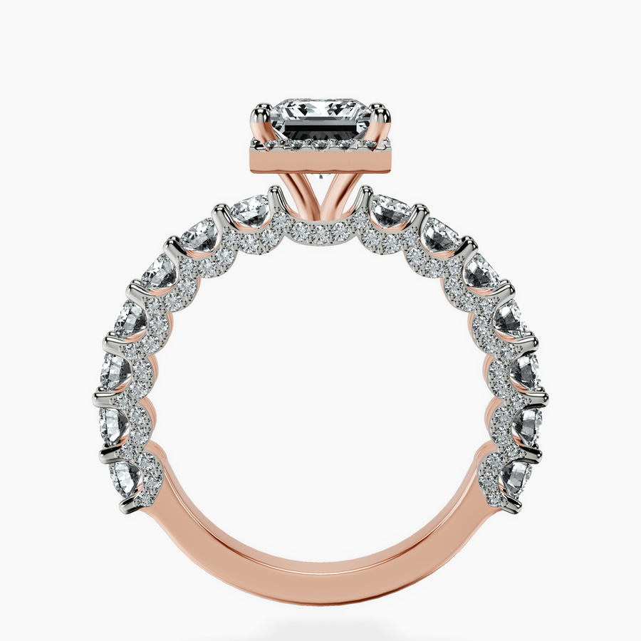 18kt Rose Gold Enchanté Side Stones Halo Lab Diamond Ring side right image one
