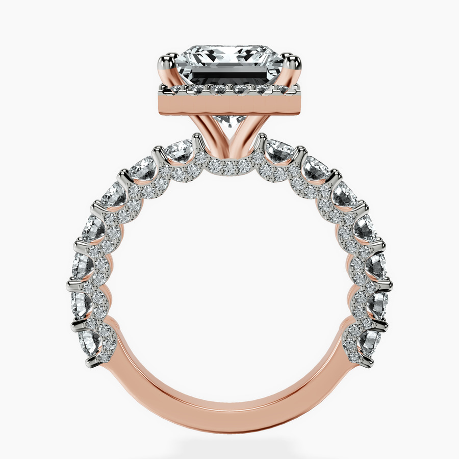 14kt Rose Gold Enchanté Side Stones Halo Lab Diamond Ring side right image one