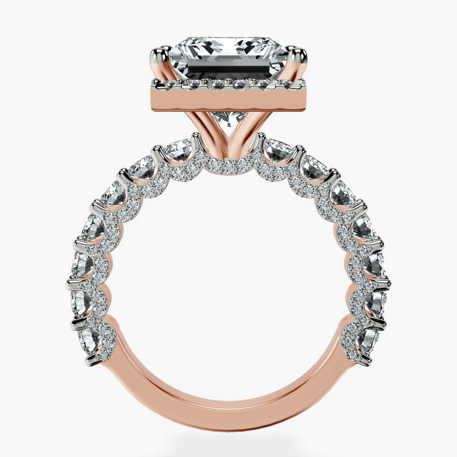 14kt Rose Gold Enchanté Side Stones Halo Lab Diamond Ring side right image one