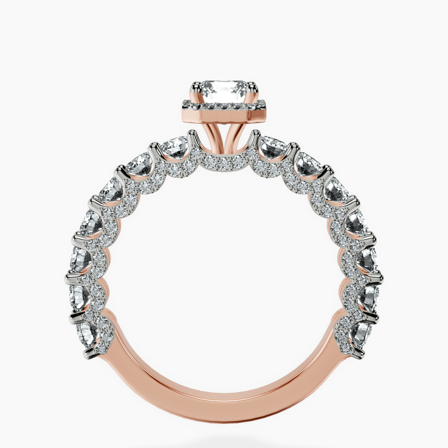 18kt Rose Gold Enchanté Side Stones Halo Lab Diamond Ring side right image one