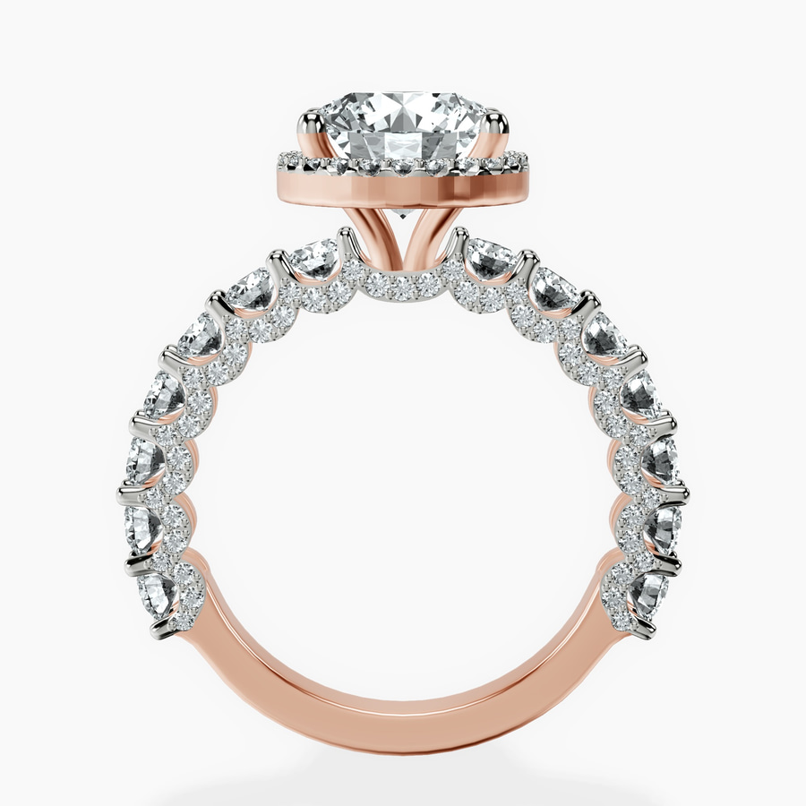 14kt Rose Gold Enchanté Side Stones Halo Lab Diamond Ring side right image one