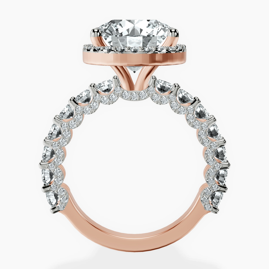 14kt Rose Gold Enchanté Side Stones Halo Lab Diamond Ring side right image one