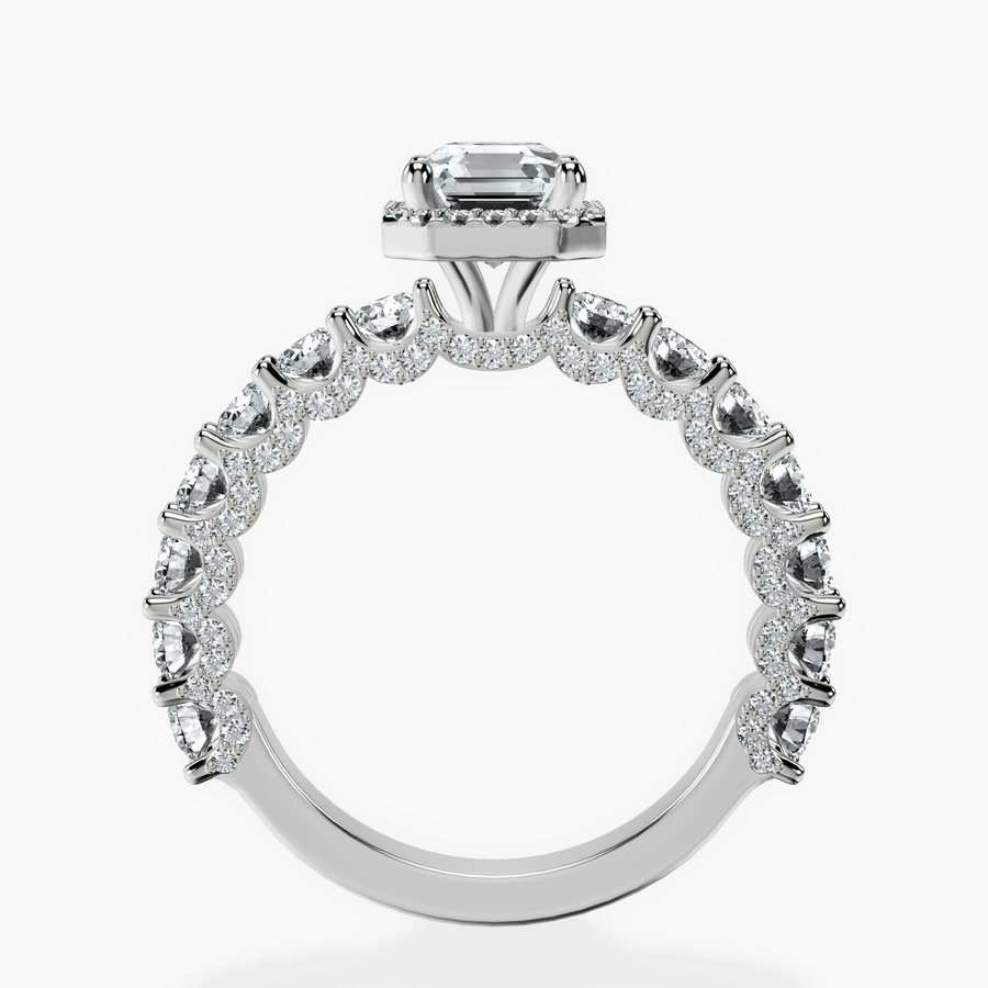 Platinum Enchanté Side Stones Halo Lab Diamond Ring side right image one