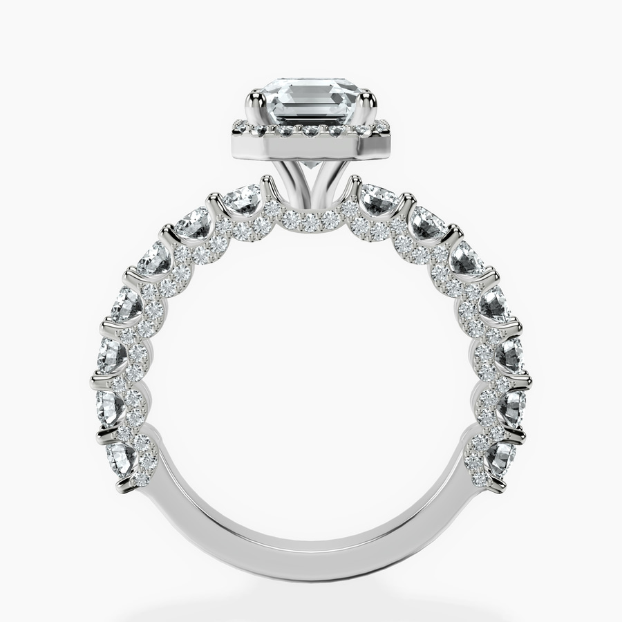 Platinum Enchanté Side Stones Halo Lab Diamond Ring side right image one