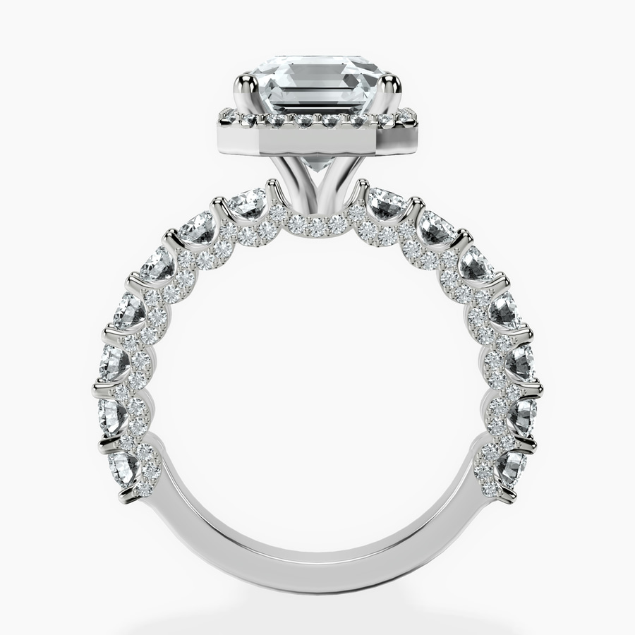 Platinum Enchanté Side Stones Halo Lab Diamond Ring side right image one