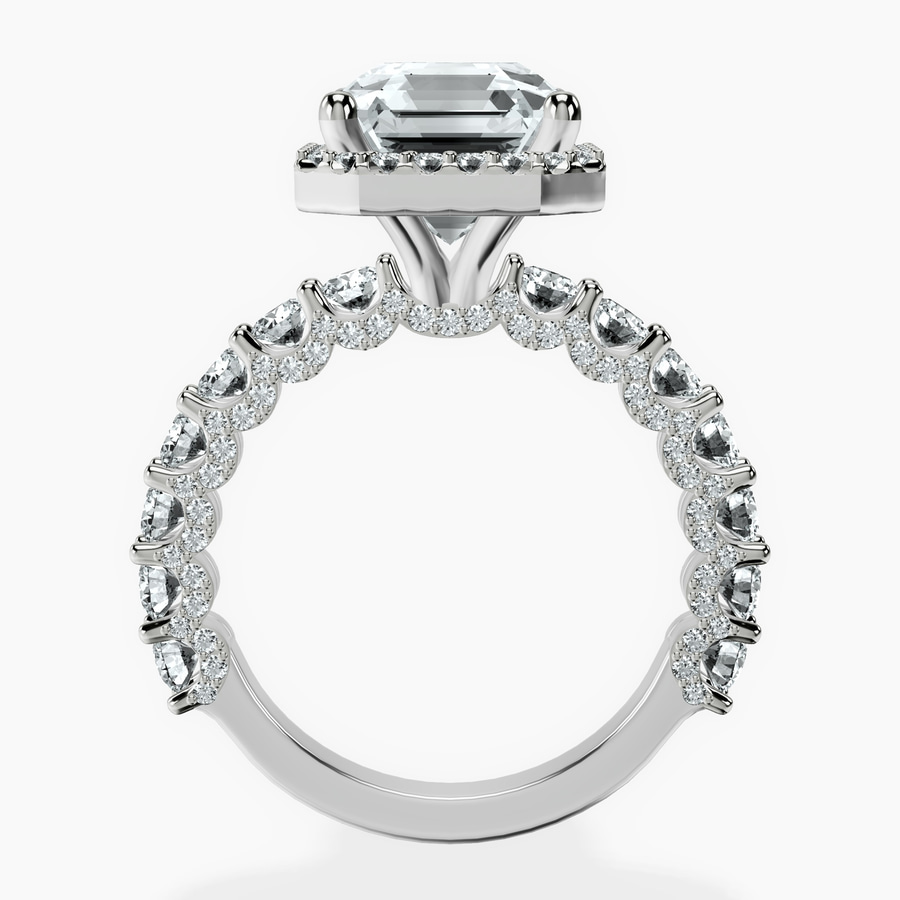 10kt White Gold Enchanté Side Stones Halo Lab Diamond Ring side right image one