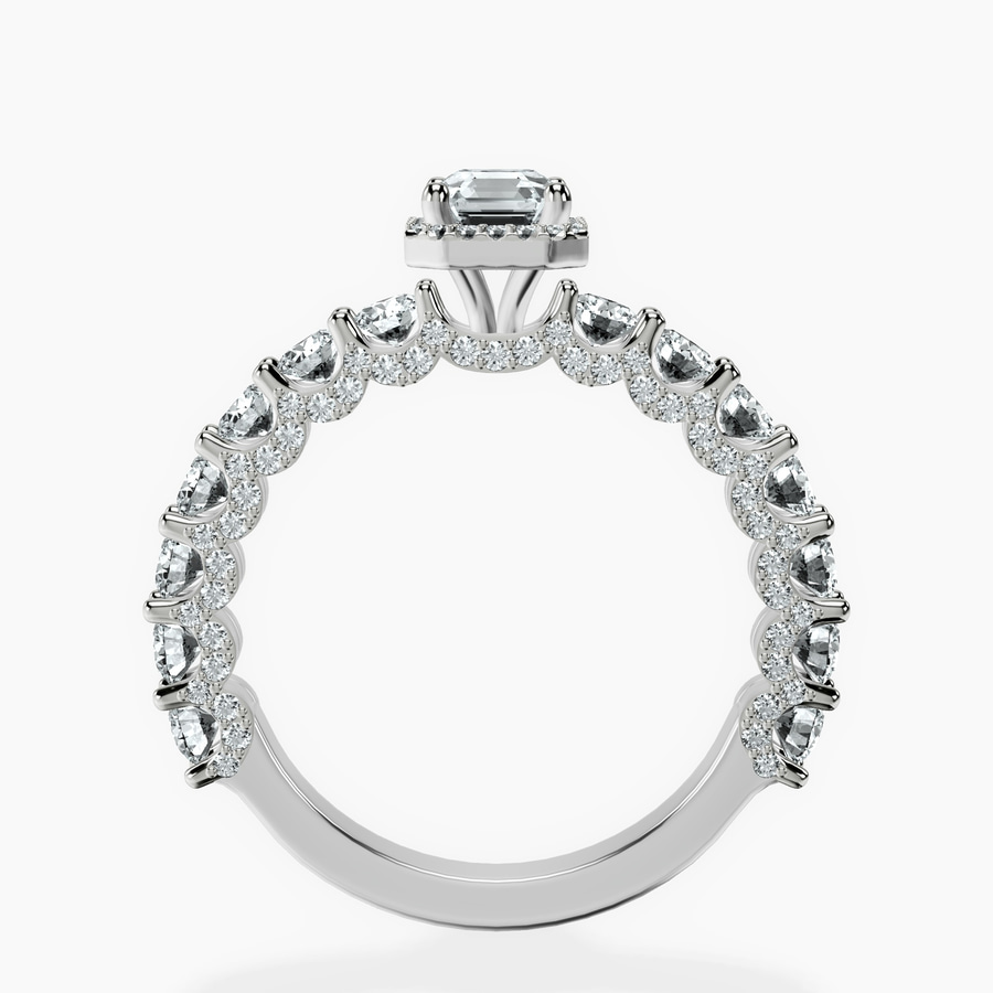 Platinum Enchanté Side Stones Halo Lab Diamond Ring side right image one