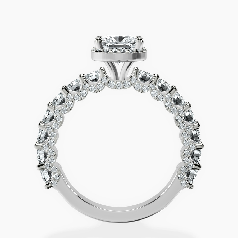10kt White Gold Enchanté Side Stones Halo Lab Diamond Ring side right image one