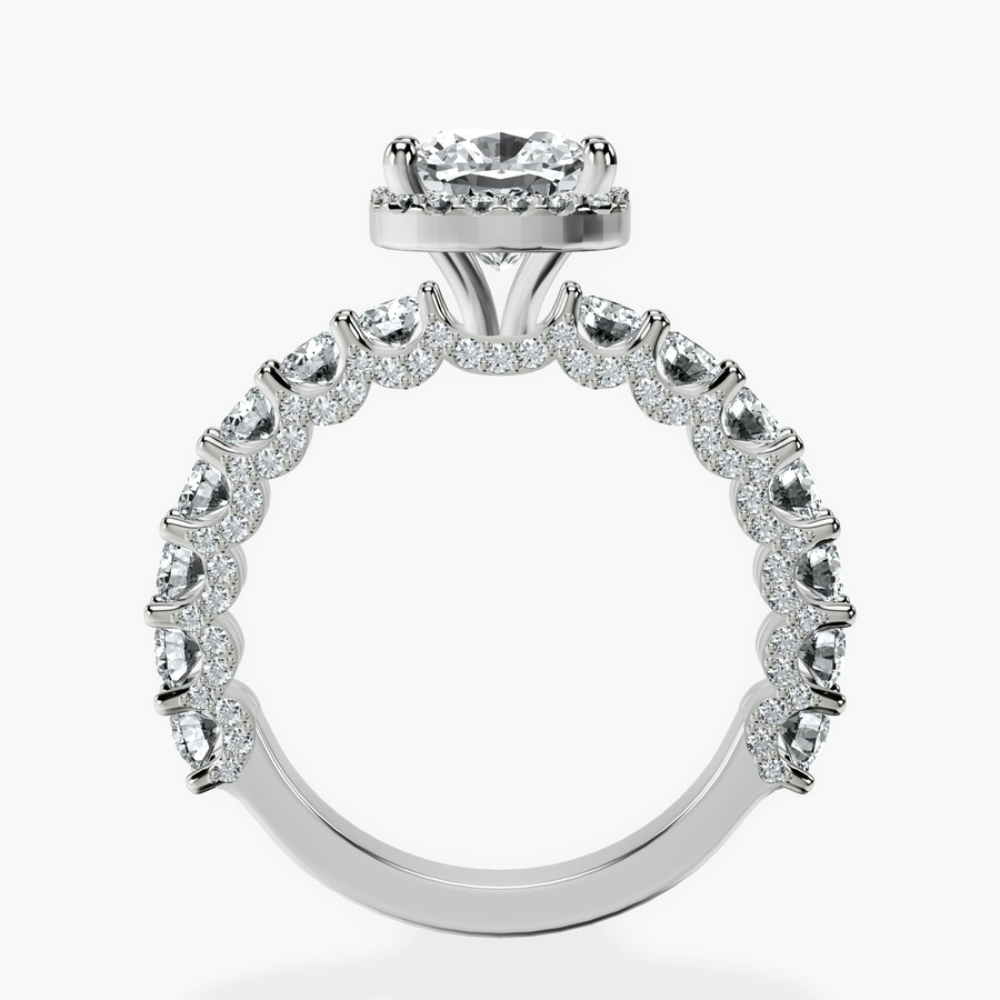 Platinum Enchanté Side Stones Halo Lab Diamond Ring side right image one