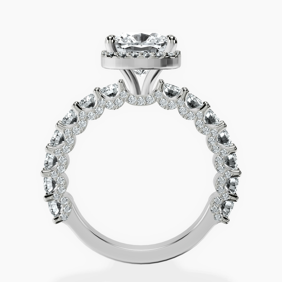 Platinum Enchanté Side Stones Halo Lab Diamond Ring side right image one