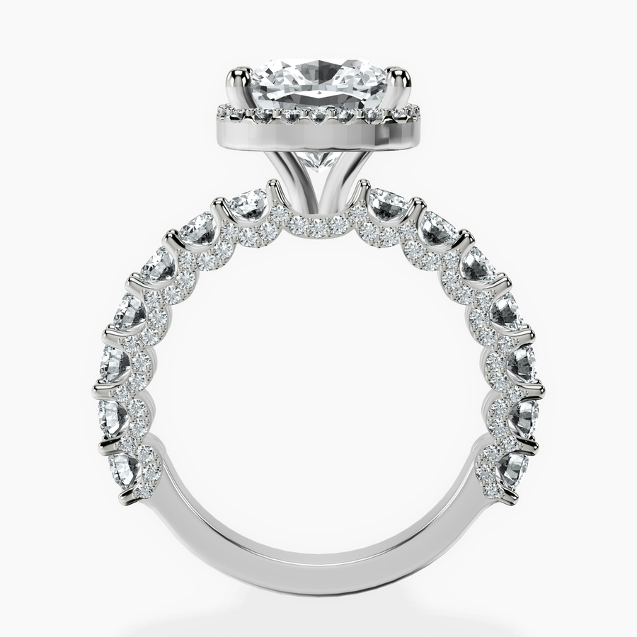 Platinum Enchanté Side Stones Halo Lab Diamond Ring side right image one