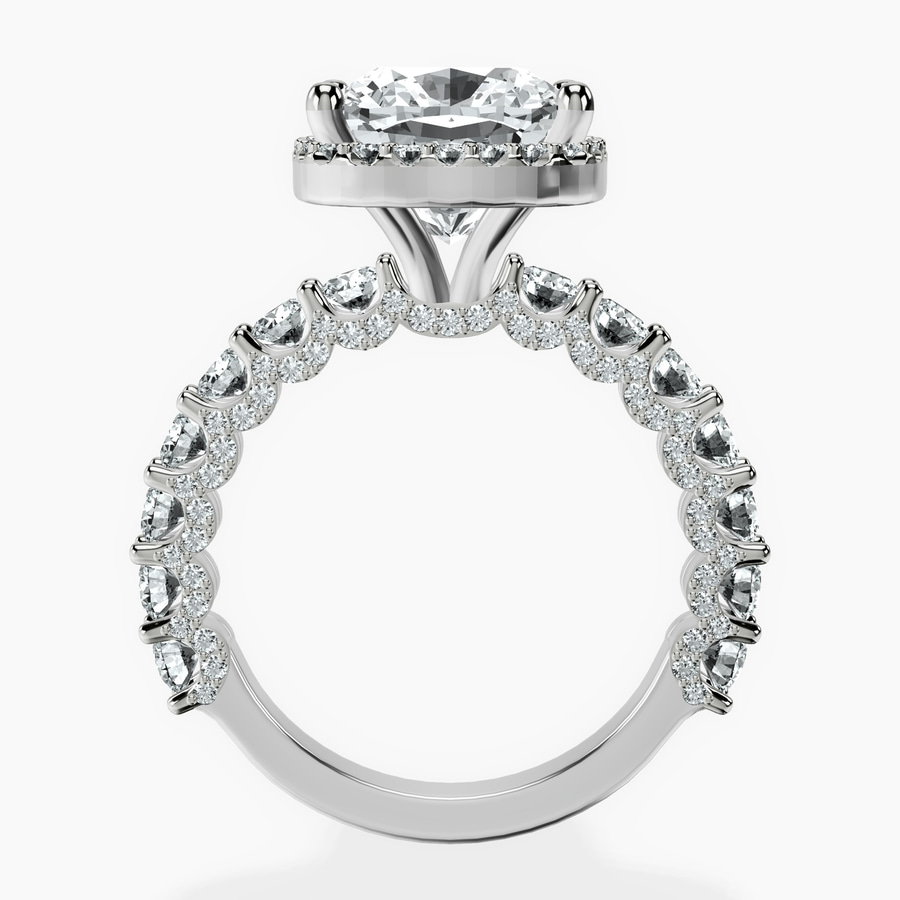 10kt White Gold Enchanté Side Stones Halo Lab Diamond Ring side right image one