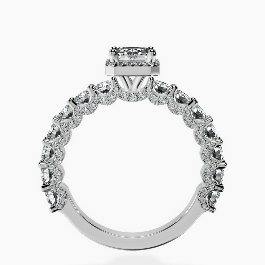 Platinum Enchanté Side Stones Halo Lab Diamond Ring side right image one