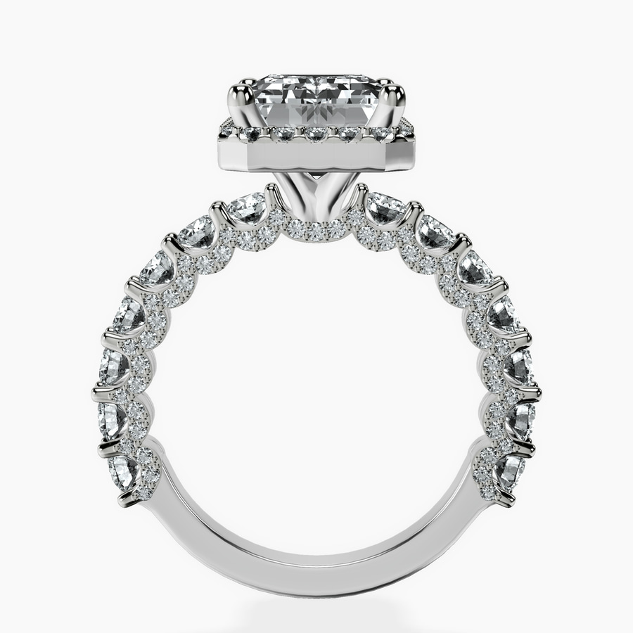 10ct White Gold Enchanté Side Stones Halo Lab Diamond Ring side right image one