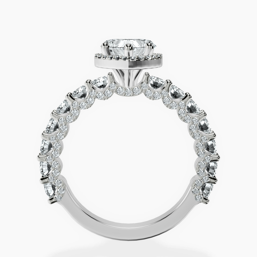 Platinum Enchanté Side Stones Halo Lab Diamond Ring side right image one