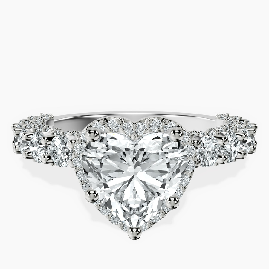 Platinum Enchanté Side Stones Halo Lab Diamond Ring front image