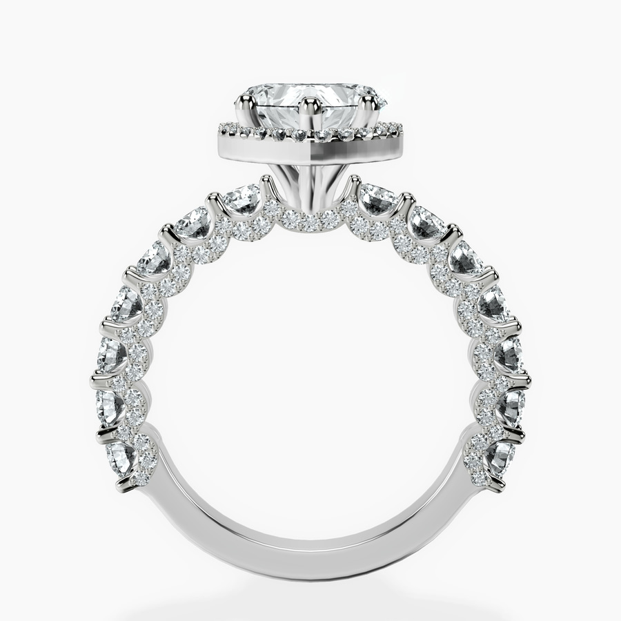 Platinum Enchanté Side Stones Halo Lab Diamond Ring side right image one