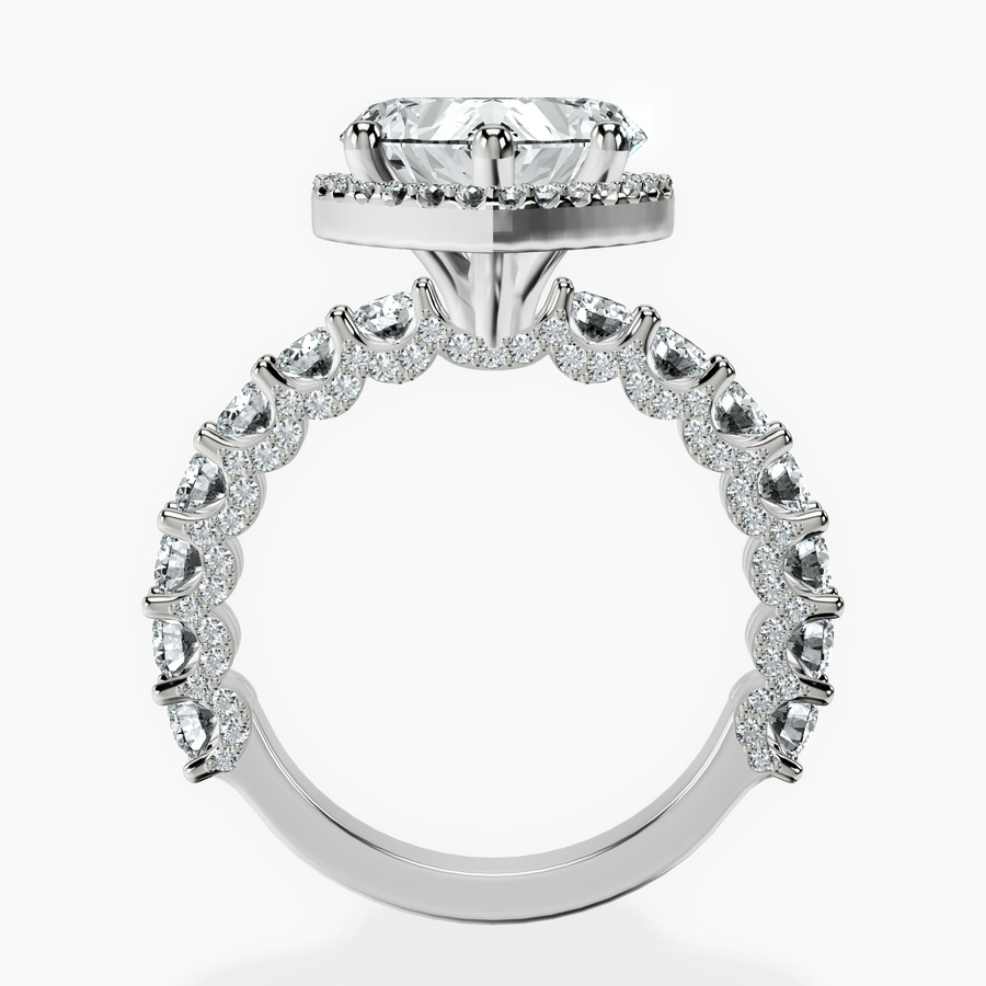 Platinum Enchanté Side Stones Halo Lab Diamond Ring side right image one