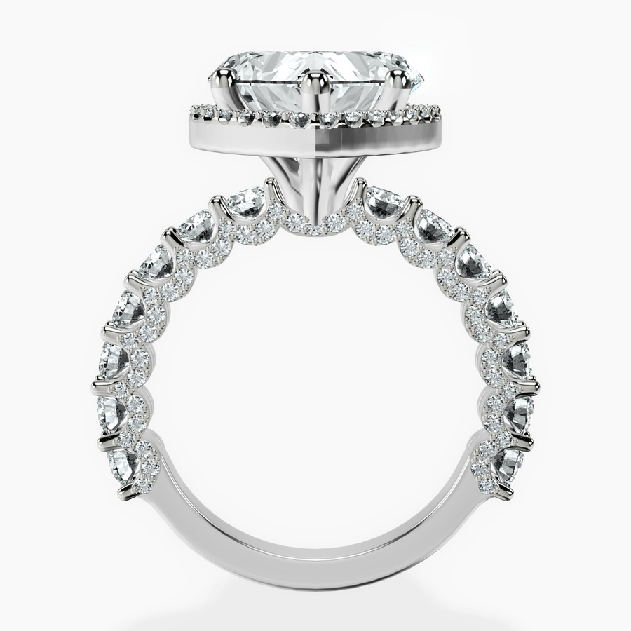 Platinum Enchanté Side Stones Halo Lab Diamond Ring side right image one