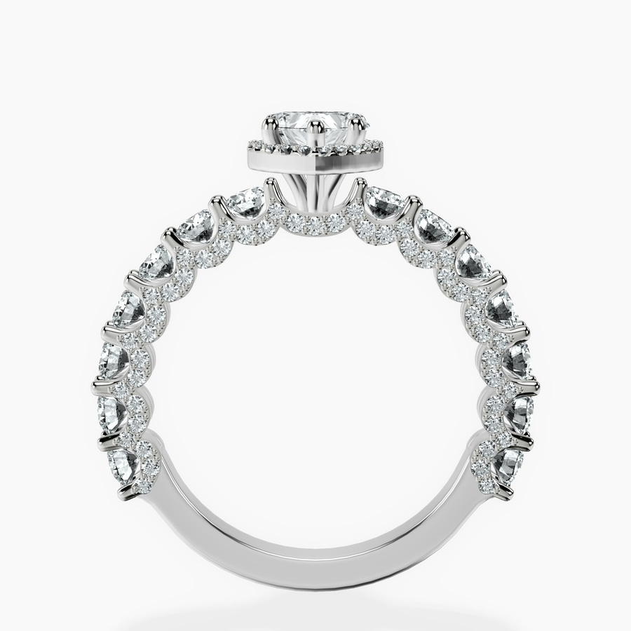 Platinum Enchanté Side Stones Halo Lab Diamond Ring side right image one