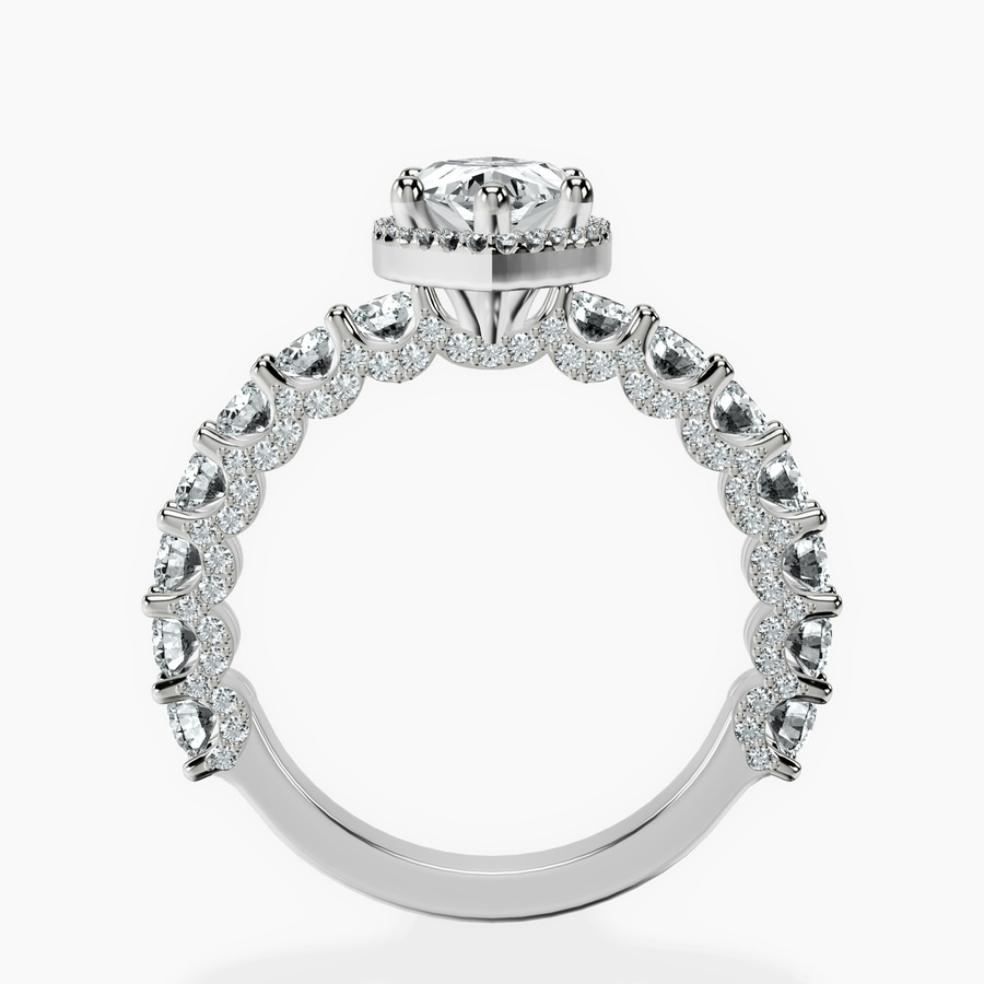 Platinum Enchanté Side Stones Halo Lab Diamond Ring side right image one