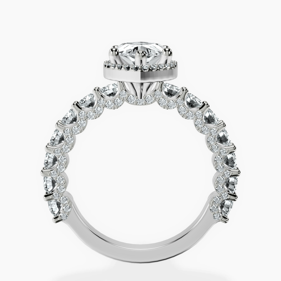 Platinum Enchanté Side Stones Halo Lab Diamond Ring side right image one