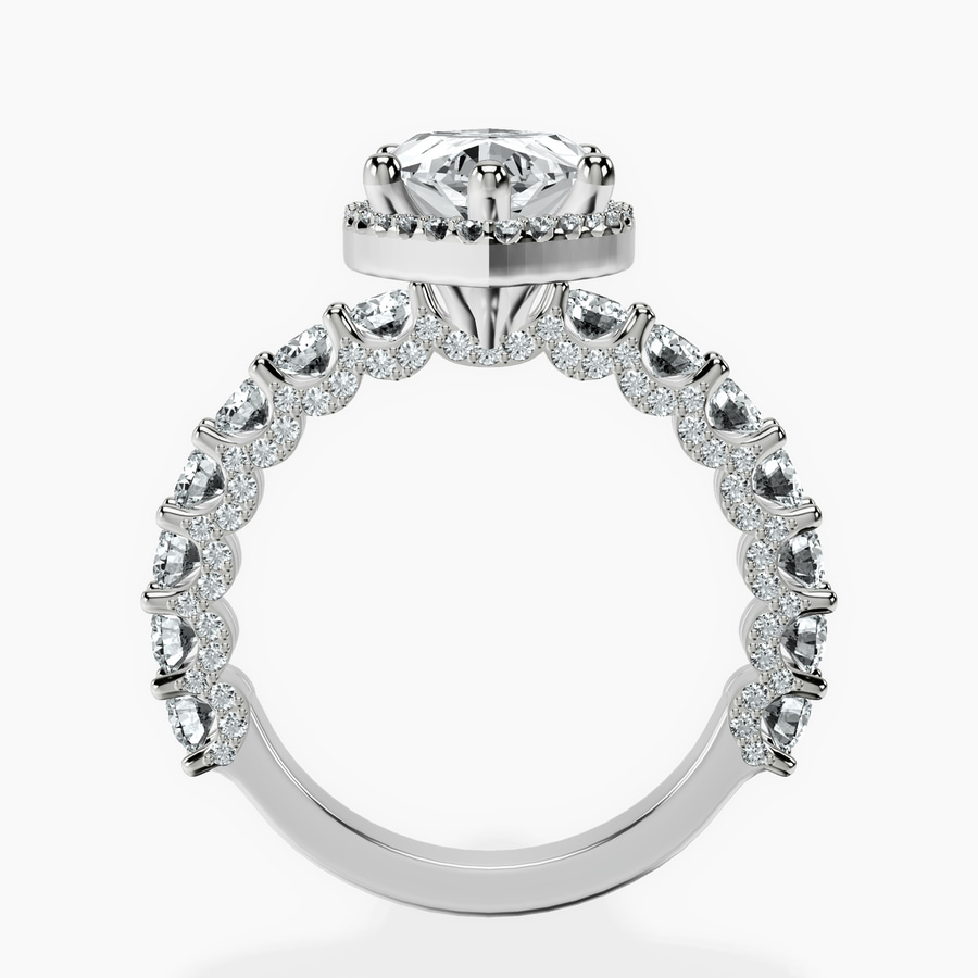 18kt White Gold Enchanté Side Stones Halo Lab Diamond Ring side right image one