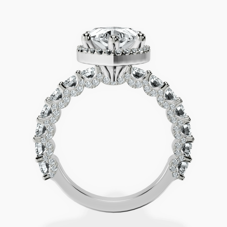 10kt White Gold Enchanté Side Stones Halo Lab Diamond Ring side right image one