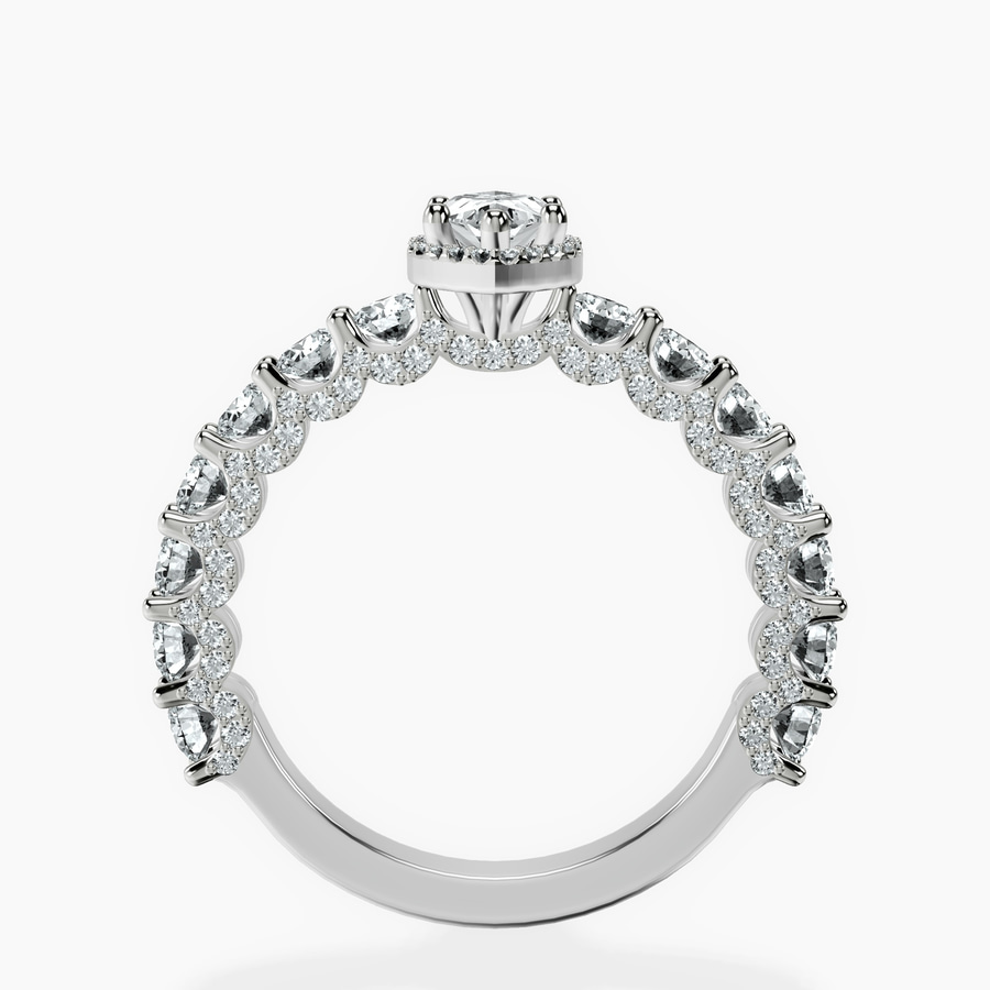 Platinum Enchanté Side Stones Halo Lab Diamond Ring side right image one