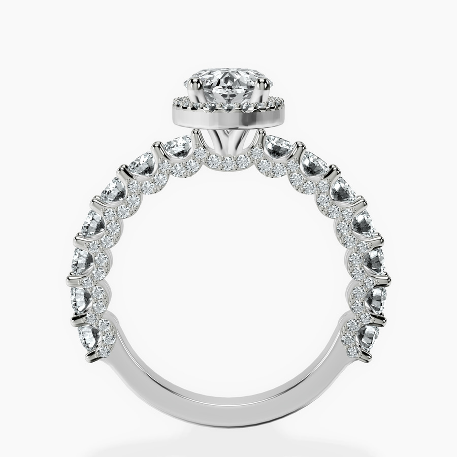 14ct White Gold Enchanté Side Stones Halo Lab Diamond Ring side right image one