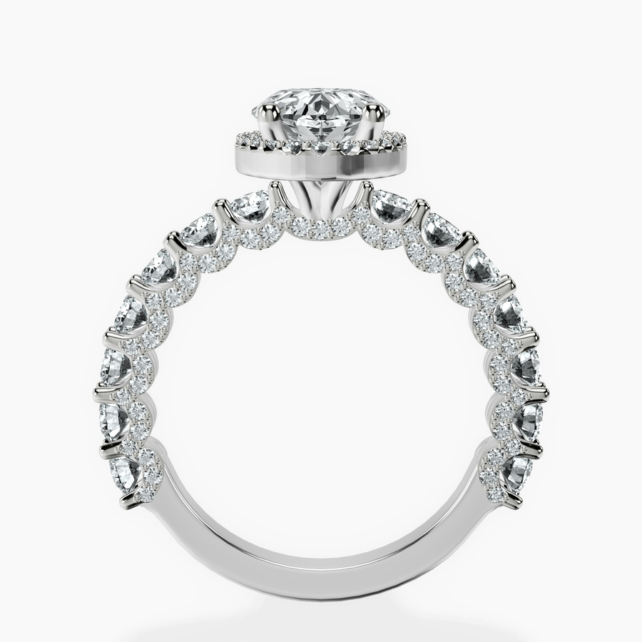 Platinum Enchanté Side Stones Halo Lab Diamond Ring side right image one