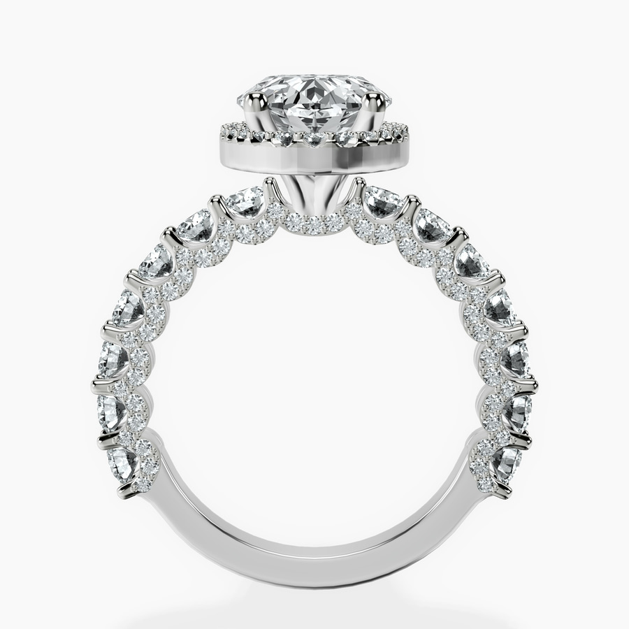 Platinum Enchanté Side Stones Halo Lab Diamond Ring side right image one