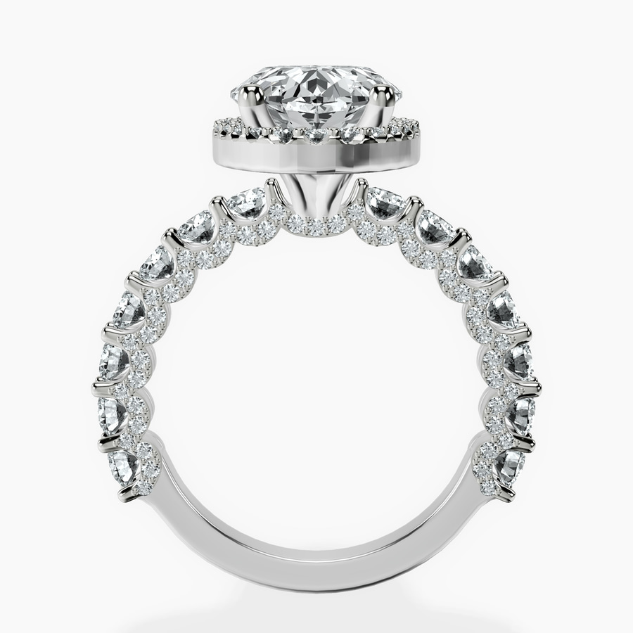 Platinum Enchanté Side Stones Halo Lab Diamond Ring side right image one