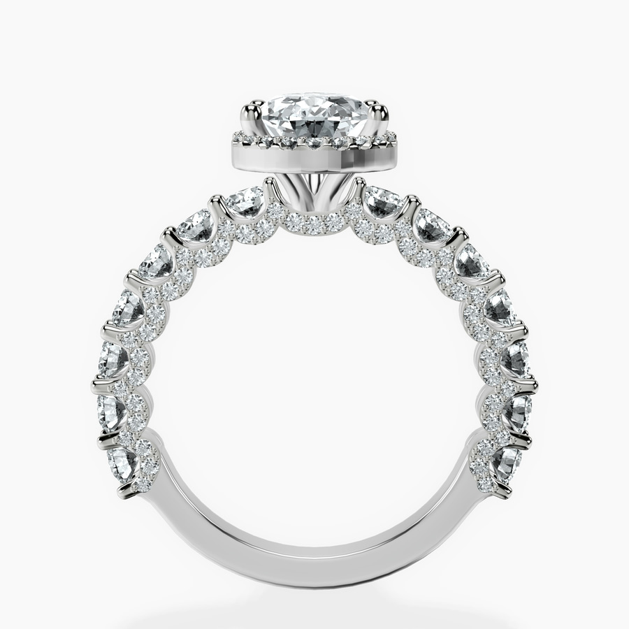 Platinum Enchanté Side Stones Halo Lab Diamond Ring side right image one