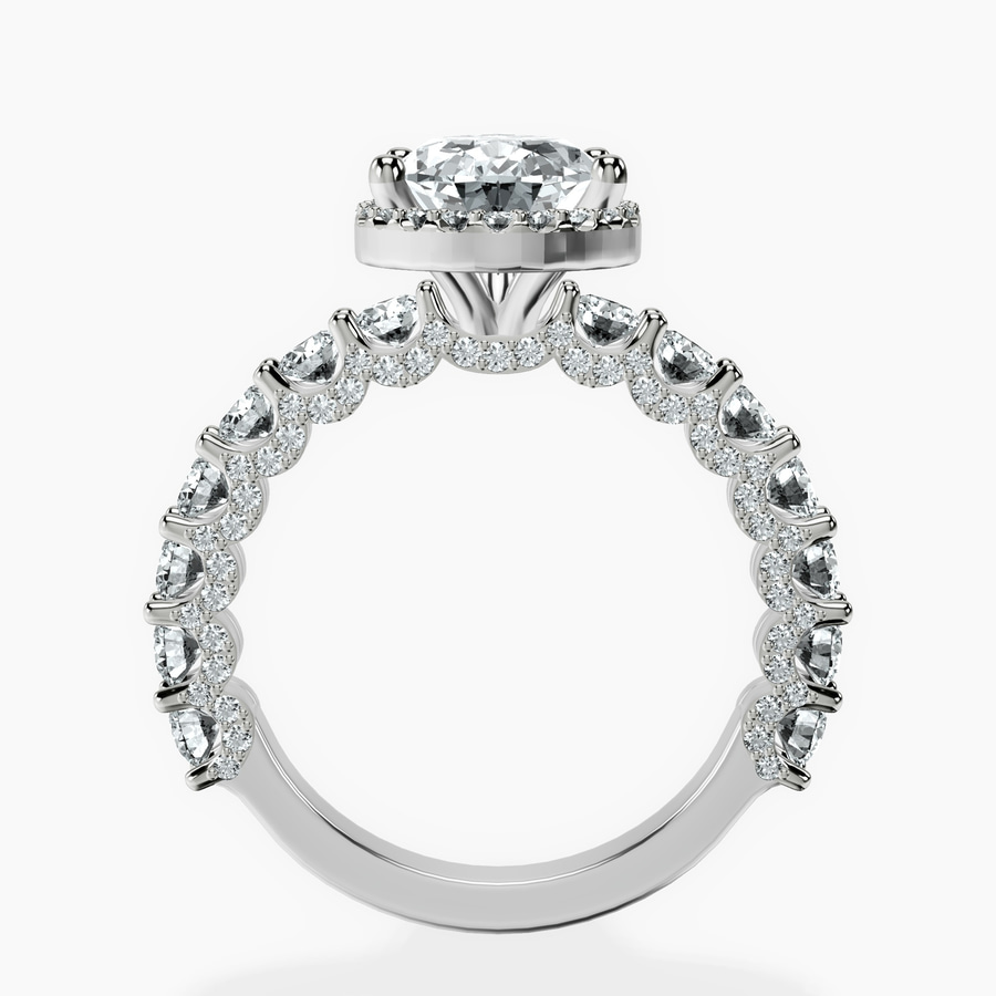 10kt White Gold Enchanté Side Stones Halo Lab Diamond Ring side right image one