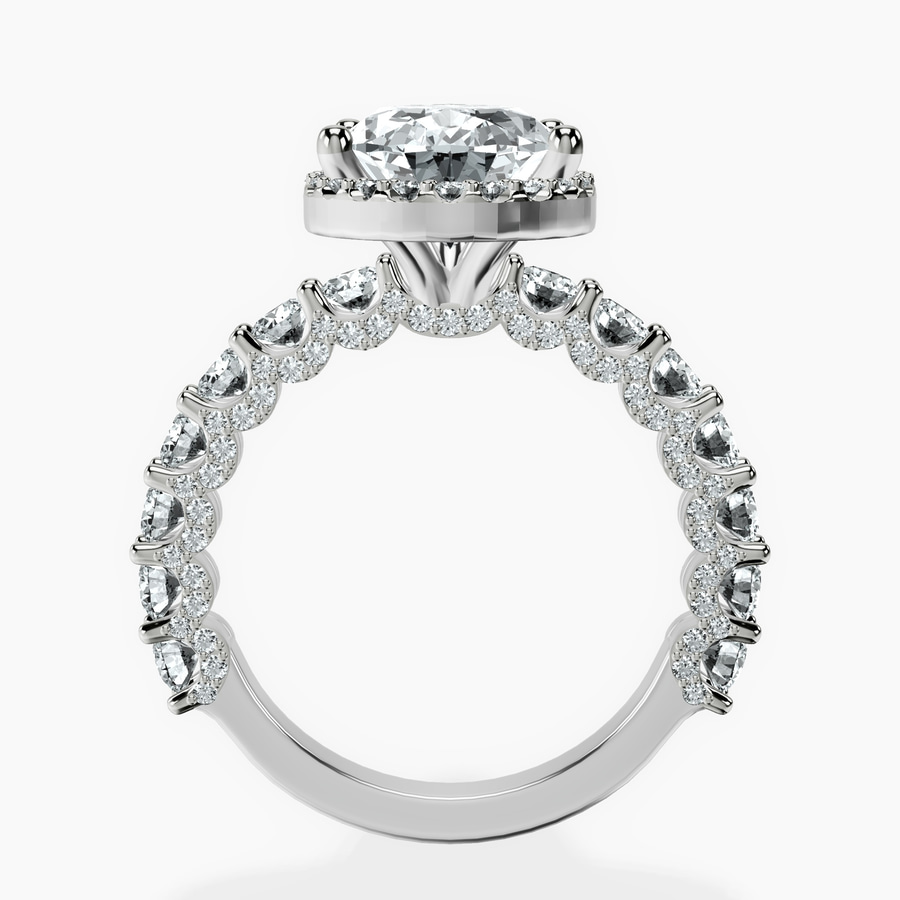 10kt White Gold Enchanté Side Stones Halo Lab Diamond Ring side right image one