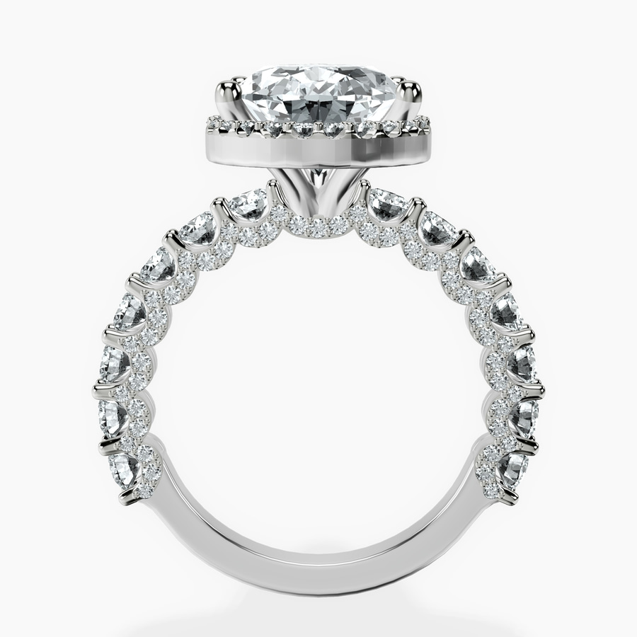 Platinum Enchanté Side Stones Halo Lab Diamond Ring side right image one