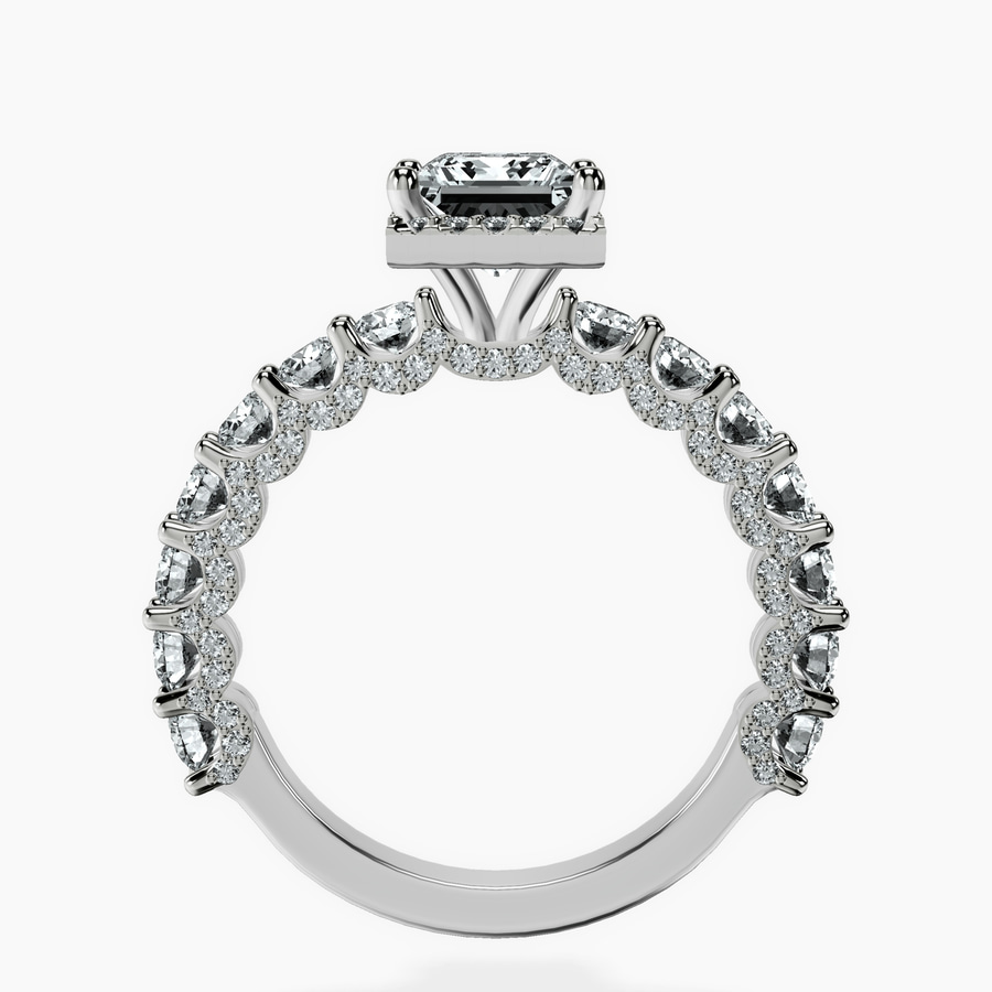 10kt White Gold Enchanté Side Stones Halo Lab Diamond Ring side right image one