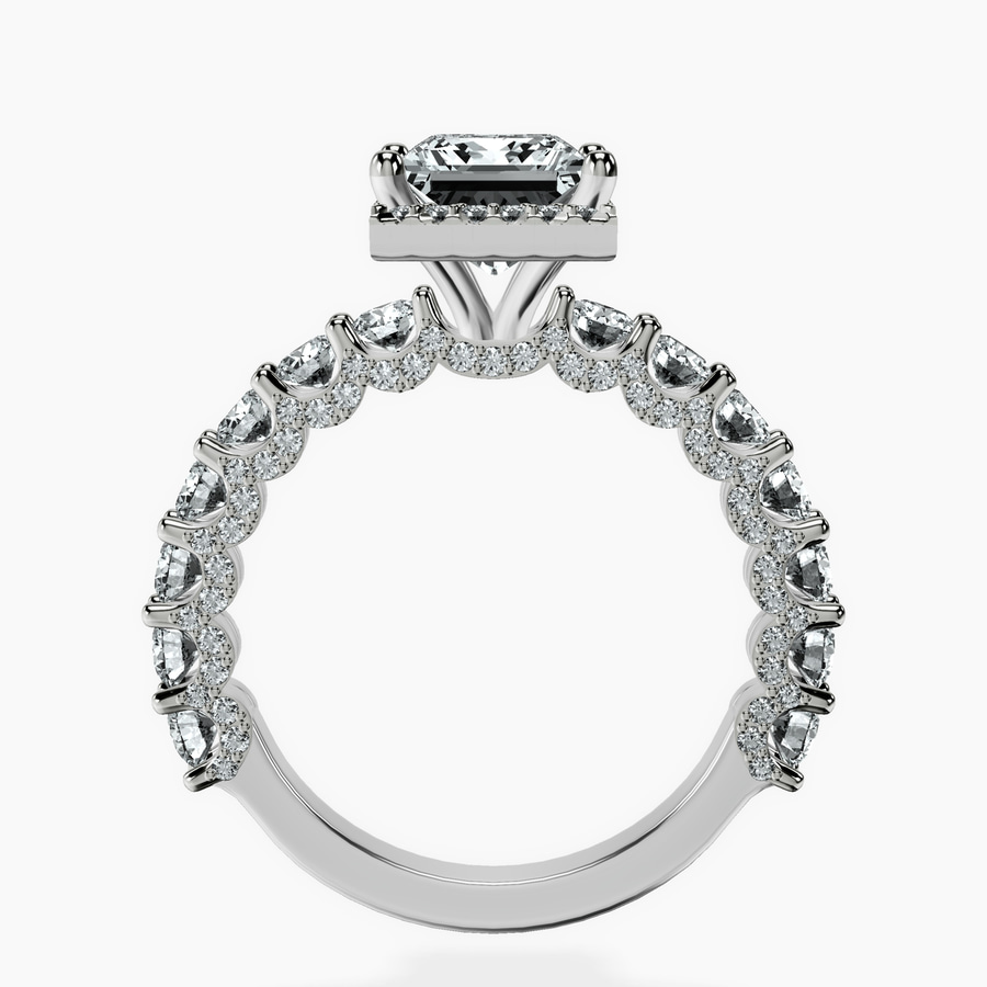 Platinum Enchanté Side Stones Halo Lab Diamond Ring side right image one