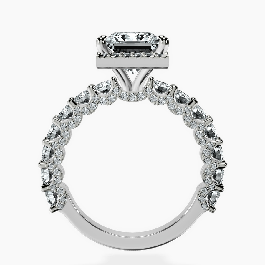 Platinum Enchanté Side Stones Halo Lab Diamond Ring side right image one