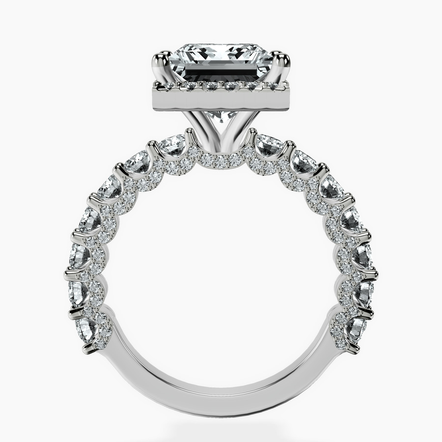 10kt White Gold Enchanté Side Stones Halo Lab Diamond Ring side right image one