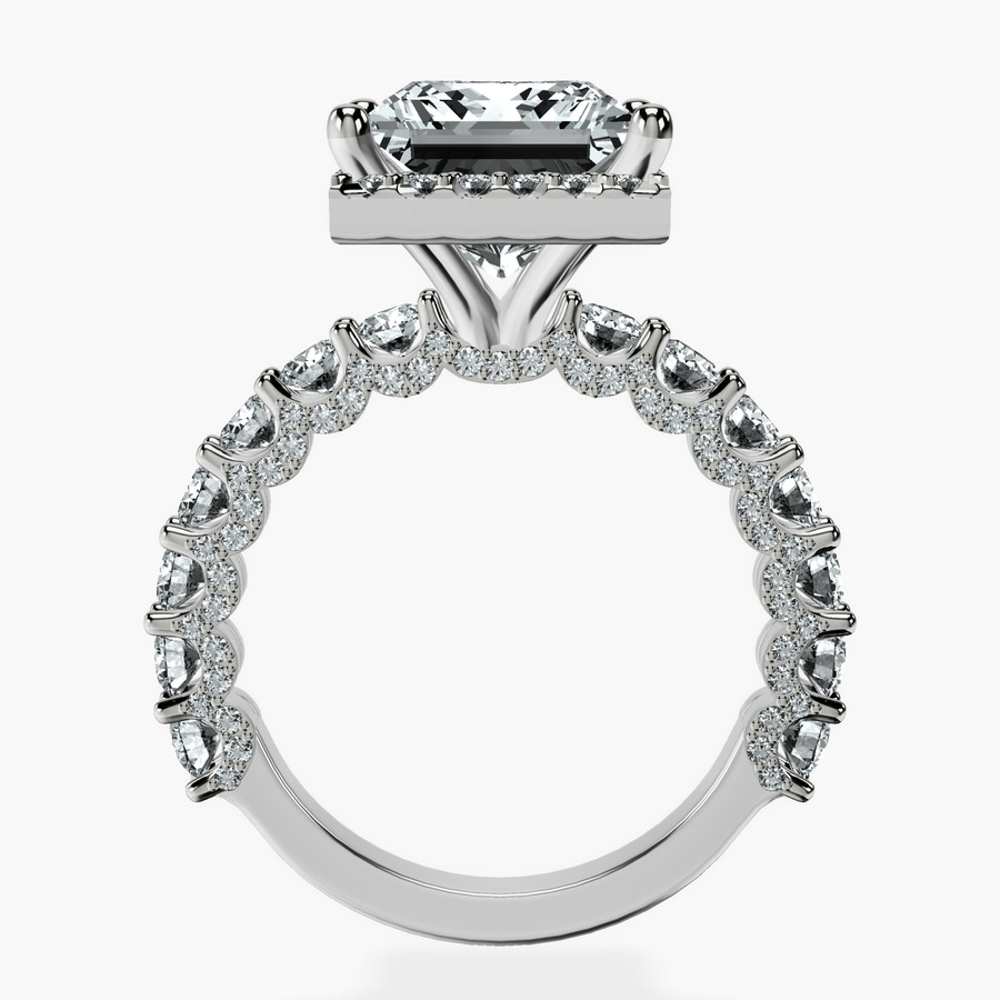 10kt White Gold Enchanté Side Stones Halo Lab Diamond Ring side right image one
