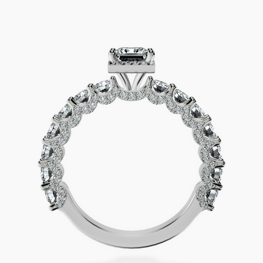 10kt White Gold Enchanté Side Stones Halo Lab Diamond Ring side right image one