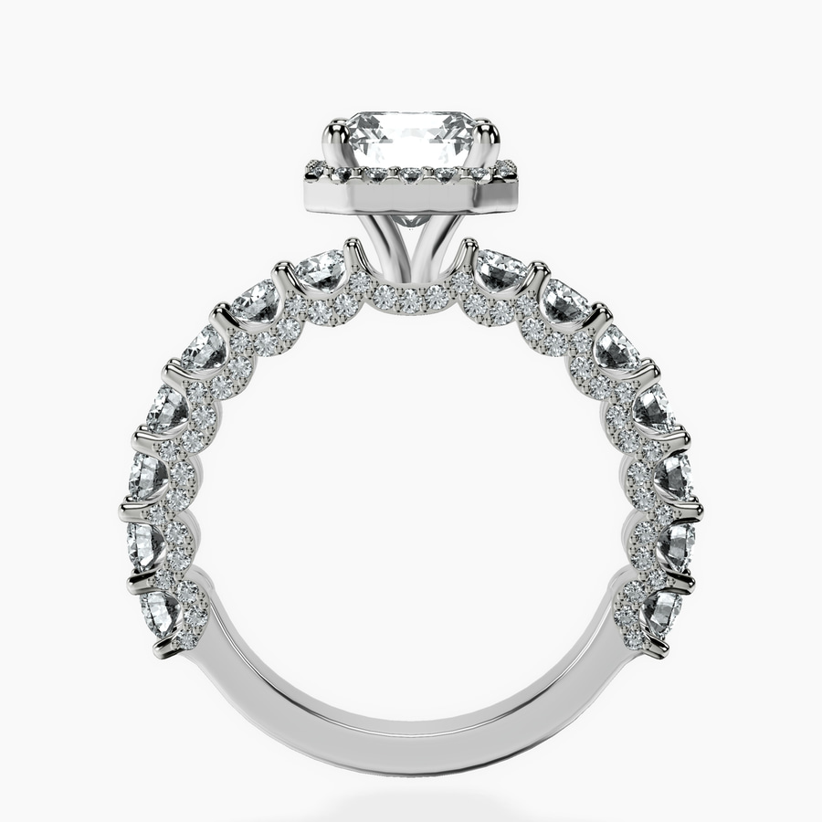 Platinum Enchanté Side Stones Halo Lab Diamond Ring side right image one